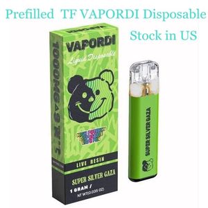 Los cigarrillos electrónicos desechables TF VAPORDI precargados pluma vaporizador recargable de 1,0 ml 10 cepas en stock en EE. UU.