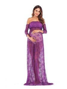 Robe de grossesse pour séance Photo, accessoires de photographie de maternité, robe Sexy à col, grande taille, vêtements pour femmes enceintes