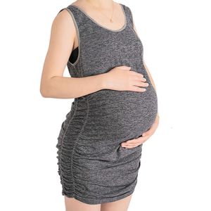 Vêtements enceintes à haute élasticité pour répondre à différentes périodes de grossesse.Souppe enceinte de débardeur enceinte enceintes enceintes enceintes sans couture