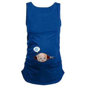 Niño lindo patrón chaleco camiseta maternidad camiseta sin mangas Tops embarazadas ROPA PREMAMA EMBARAZADADAS MÁS TAMAÑO TAMAÑO PARA MUJERES