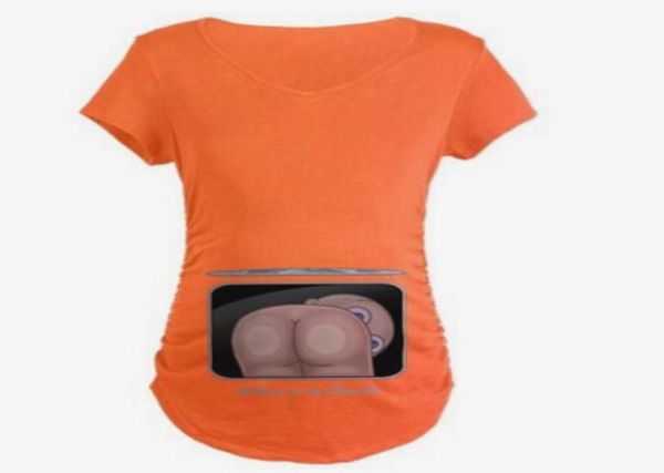 Camiseta 3D para mujeres embarazadas, camisetas de maternidad, camiseta de manga corta con estampado de culo de bebé encantador, camisetas para embarazadas, ropa 3340148