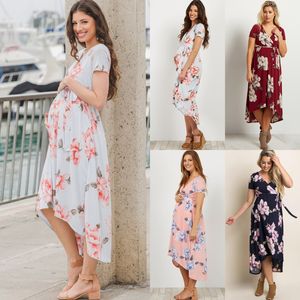 Pregnant Women Floral Long Maxi Dresses Maternity Gown Photography Photo Shoot Clothes Pregnancy Summer Beach Sundress