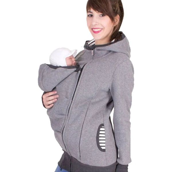 Sweat à capuche pour femmes enceintes, sweat-shirt de maternité, pull épais, manteau d'allaitement, veste d'hiver, vêtements de maternité, pull 240117