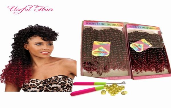 preloop tress crochet extensions de cheveux cheveux brésiliens faisceaux pré bouclé savana jerry bouclés tresses synthétique tressage cheveux Ombr3721920