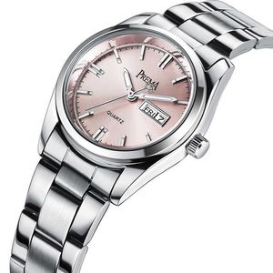 Prema vrouwen horloges merk mode vrouwelijke klok horloge roestvrij staal waterdichte dames quartz jurk polshorloges roze 210616