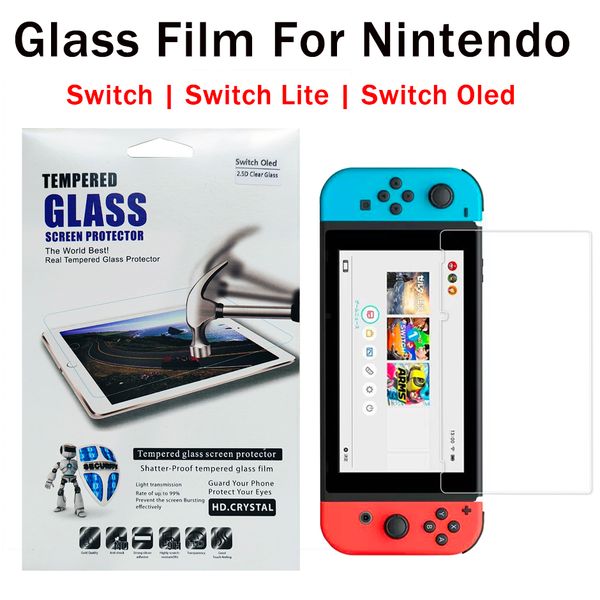 Protecteur d'écran en verre trempé transparent Premium 2.5D pour film de protection trempé OLED Nintendo Switch LITE avec emballage de vente au détail