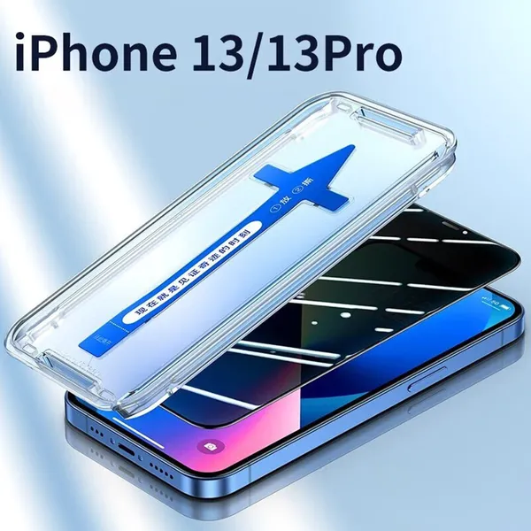 Premium AAA Privacy Easy Fit Install Protector de pantalla para Iphone 15 14 13 12 11 Pro Max Vidrio templado con aplicador de instalación Película protectora