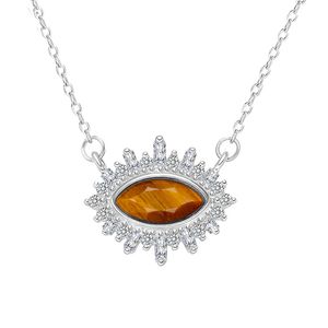 Premium accessoire 925 sterling zilver Demon Eye ketting vrouwelijke Maillard individuele Tiger Eye kraag ketting