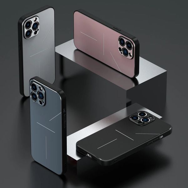 Étui en alliage d'aluminium Premium pour iPhone 14 14Plus 11 12 13 Pro Max 13Mini 13Pro Max couverture rigide en métal cadre en TPU capuchon de Protection de caméra
