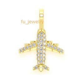 Bijoux fins de qualité supérieure et de luxe DEF VVS1, pendentif en diamant Moissanite d'avion personnalisé de 0.4 CTS et 10 grammes