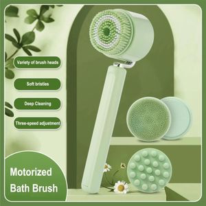Premium badborstel multifunctionele elektrische borstel 360 ° automatische roterende borstel waterdicht 5 in 1 badkamersborstel voor douche terug scrubbe 240418