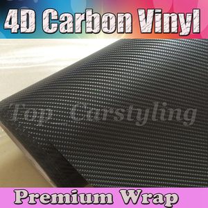 Film vinylique noir en Fiber de carbone 4D, sans bulles d'air, pour voiture, vélo, libération d'air, bateau, couverture de table, 1,52x30m/rouleau, 5x98 pieds