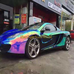 Película de vinilo de vinilo de arcoiris azul premium Fille Rainbow Drift Drift Wrap Bubble para el tamaño de la envoltura del automóvil1 35 18M3299
