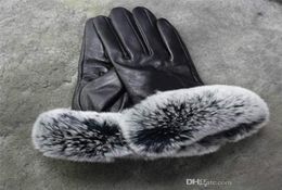 Gants en cuir hivernal de marque premium et écran tactile en polaire REX Rabbit Fur Muck Cycling Thermal Sheepskin Sub Finger G8463459