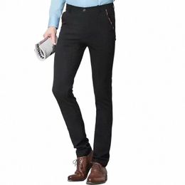 Pantalon de Busin Premium pour Homme : Pantalon Dr No-Ir Coupe Droite avec Taille Élastique Pantalon de Costume Slim Fit pour Homme Noir Bleu b7z0 #