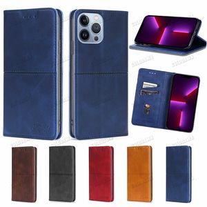 Premium Business Pu Leather Mobile Phone Cases Card Flip Phone Cover voor iPhone 14 Plus 13 12 11 Pro XS Max XR Samsung S22 Ultra