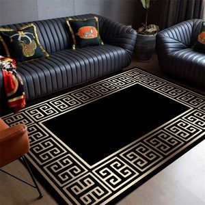 Premium tapijt zwart goud patroon veulen veer stof wasbaar antislip binnenzool antibacteriële woonkamer tapijt el lounge 211026