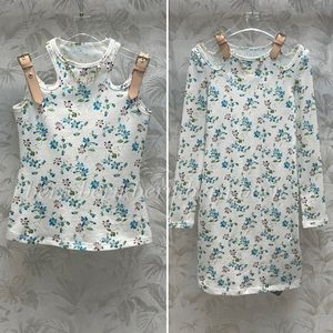 Premium Version correcte mode femmes fleurs gilet haut T-shirt à manches longues robe à capuche