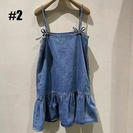 Robe Camisole pour femmes, marque de mode Premium, jupe en jean avec nœud, robe à bretelles