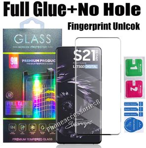 Premium Volledige Lijm Geen gat Gebogen Gehard Glas Screen Protector Voor Samsung S23 Ultra S22 S21 Ultra S20 Note20 S10 plus S8 S9 NOT3927327