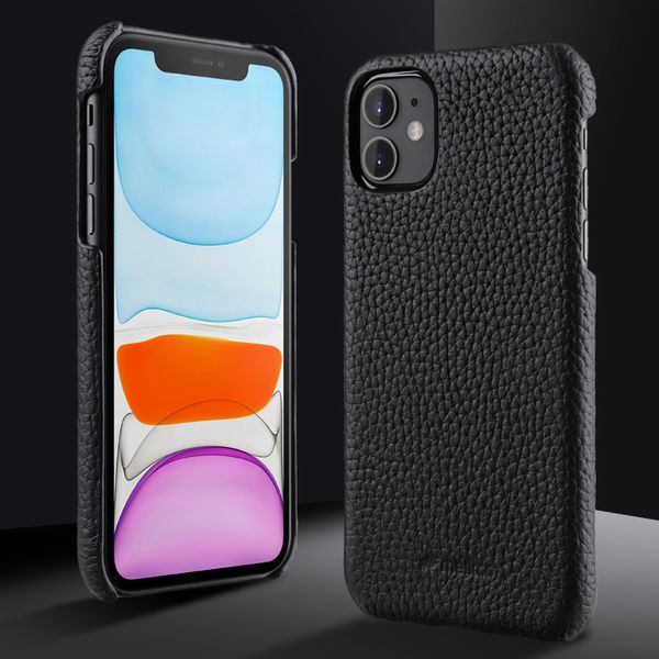 Funda de cuero genuino Premium para iPhone 12 Pro Max 12 mini 11 X Xs, funda trasera de lujo a la moda para teléfono de negocios con vaca