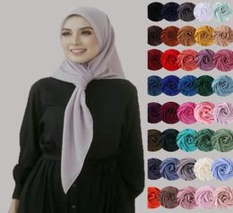 premium lourd mousseline de soie hijab carré écharpe malaisienne femmes039s foulards hijabs bon point de couture plaine haute qualité shawl1741978