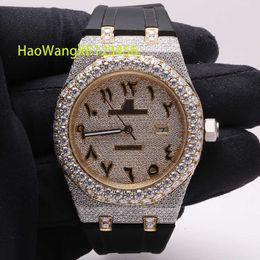 Montre de luxe pour hommes et femmes, haut de gamme, vvs, marque supérieure, personnalisée, digne, hip hop, ensemble de mains, diamant, moissanite