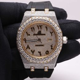 Premium haute qualité vvs top marque chaude personnalisée dign hip hop hommes femme luxe ensemble à la main lced out diamant moissanite montre