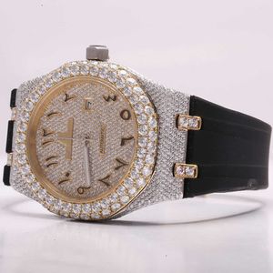 Premium hoge kwaliteit vvs topmerk hot custom dign hip hop mannen vrouw luxe hand set lced out diamant moissanite horloge