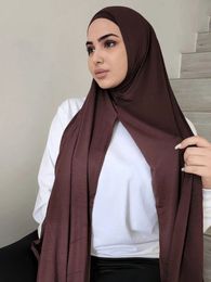 Premium Instant Hijabs Jersey Hijab pour Femme Foulard En Coton Foulards pour Femmes Bandana Foulard Hijab Femme Musulman Ramadan 240301
