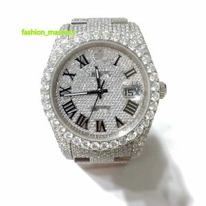 Premium Luxury Fashion Blanc Rose Rose Moisanite Diamond Diamant Custom Watch pour hommes