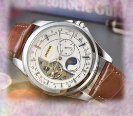 Relojes premium para hombre de gran tamaño con esfera Movimiento automático Reloj de tabla de tiempo masculino Banda de cuero Cristal de zafiro Fecha automática Reloj de cuerda automática Montre de luxe Regalos