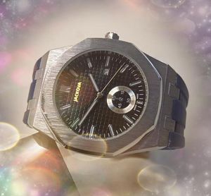 Premium herenhorloges met grote wijzerplaat Quartz uurwerk Heren tijdklokhorloge Zwart blauw rubberen roestvrijstalen band Saffierglas polshorloge montre de luxe geschenken