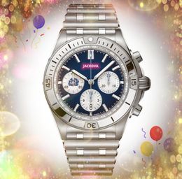 Premium heren volledig functionele stopwatch horloges quartz uurwerk tijdklok roestvrijstalen band lichtgevend paard rose bloemen wijzerplaat populair horloge orologio di lusso cadeau
