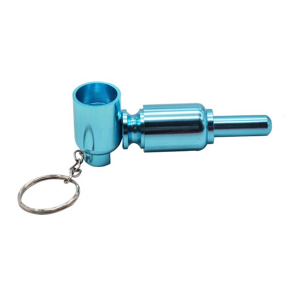 Pipas de hierba para fumar de Metal Premium, pipa de hierba de tabaco de aluminio azul de 77MM de largo, Mini cuchara de mano para fumar, accesorios para pipa, tamaño de bolsillo