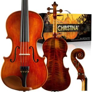 Muse premium Juego de violín de tamaño completo en madera de abeto con arco de caja y cuerdas adicionales - ideal para principiantes, niños y adultos - 4/4 tamaño