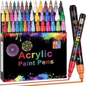 Premium verfpen acryl verf marker 0,7 mm fijn punt en 2,0 mm middelste tip acryl kunst marker voor alle oppervlakken kunstbenodigdheden 240506