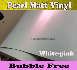 Premium Pearl White Matt Vinyl Wrap Whitepink Pearlescent White Mat Film Car Wrap Foil Sticker Size15220Mroll 5x66ft372891