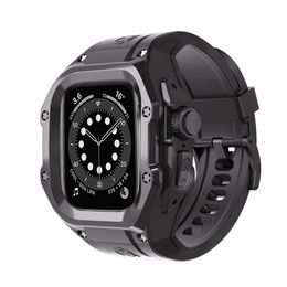 Caso de policarbonato premium + kit de mod de correa de silicona AP para Apple Watch Ultra 2/Ultra 49 mm