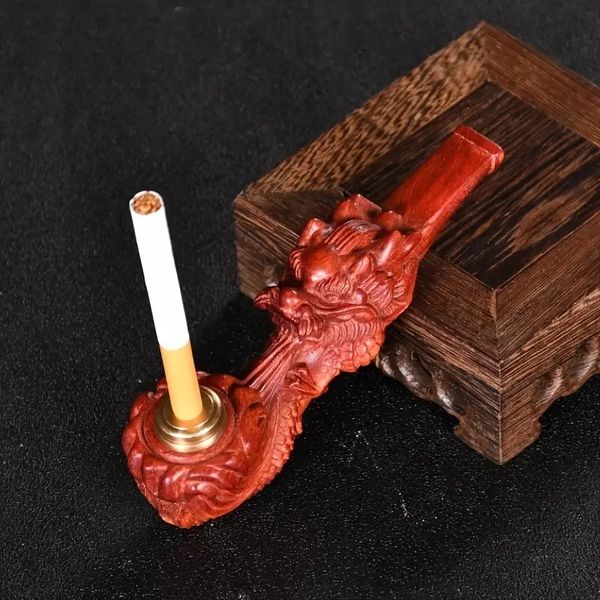 Pipe à tabac portable de qualité supérieure, pipe à tabac antique à long manche, nouvelle personnalité, nouvelle pipe à tabac rétro à tête de dragon gravée