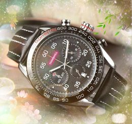 Precio premium Número digital Dial Relojes Cronómetro 42 mm Movimiento cronógrafo de cuarzo Hombres Lumious Wire Cinturón de cuero Highend Luxury Upgrade Relojes de pulsera Reloj