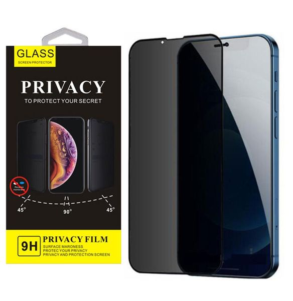 Protecteur d'écran en verre trempé 9D de qualité supérieure, couverture complète anti-espion pour iPhone 13 12 Mini 11 Pro Max XR XS 7 8 Plus 6571078