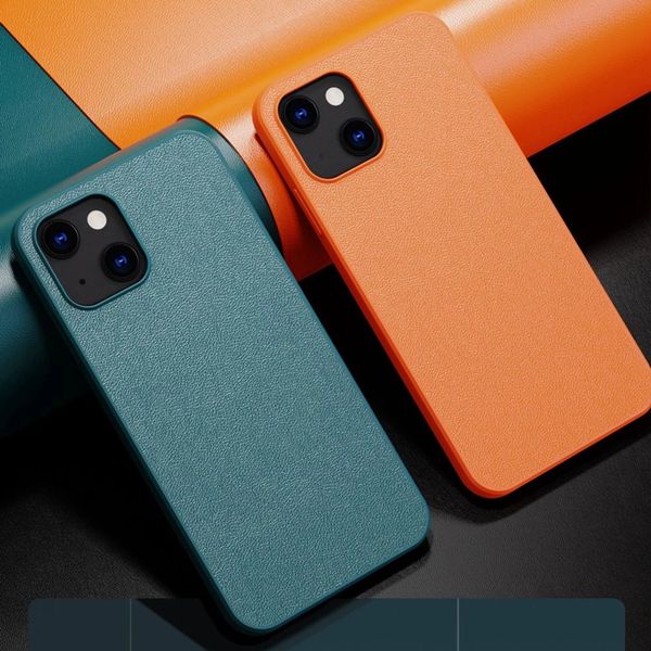 Fundas de cuero PU Premium para iPhone 11 12 13 Pro Max 7 8 Plus SE2 X Xs Xr cubierta trasera ultrafina de Color puro a prueba de golpes