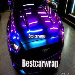 Premium Purple Blue Rainbow Drift Gloss Vinyl Car wrap style shift couvrant Foil Flip - flop Film Avec bulle d'air 1 52x20m 185h