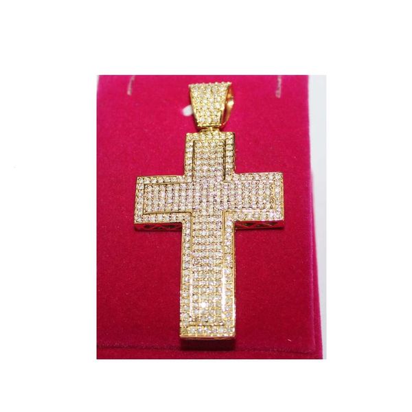 Prime de qualité supérieure 14k Gold Brilliant 4,50 CTW Diamond Cross Pendant pour l'unisexe disponible au prix en vrac
