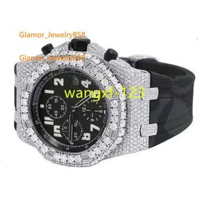 Premium -kwaliteit Antiek Volledig Iced Out Out VVS Clarity Moissanite bezaaide diamant roestvrijstalen horloge voor mannen
