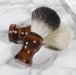 Calidad premium Badger Brocha de afeitar Cortapelos Excelente mango de madera Peluquería Salón Cara Barba Limpieza Hombres Afeitado portátil Cepillos de afeitar SN6325