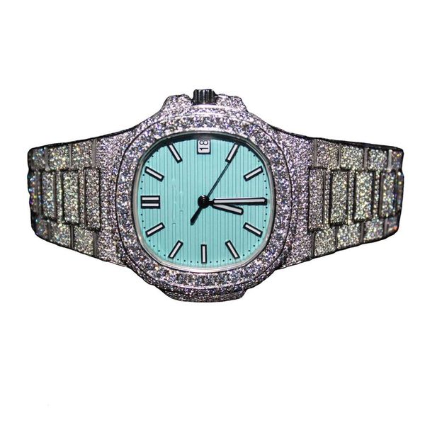 Custom de qualité supérieure pour hommes Iced Out Lab Grown Grown Watch Hip Hop Diamond bijoux