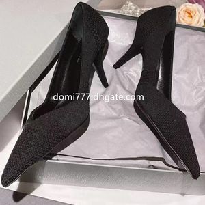 Chaussures habillées pour femmes de qualité supérieure avec lettres pointues en cuir véritable talons hauts avec boîte