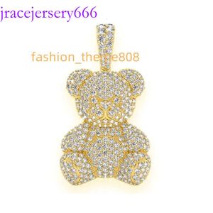 Premium -kwaliteit fijne sieraden 3,5 TCW en 14 gram 14k gouden aangepaste teddybeer moissaniet diamanten hanger